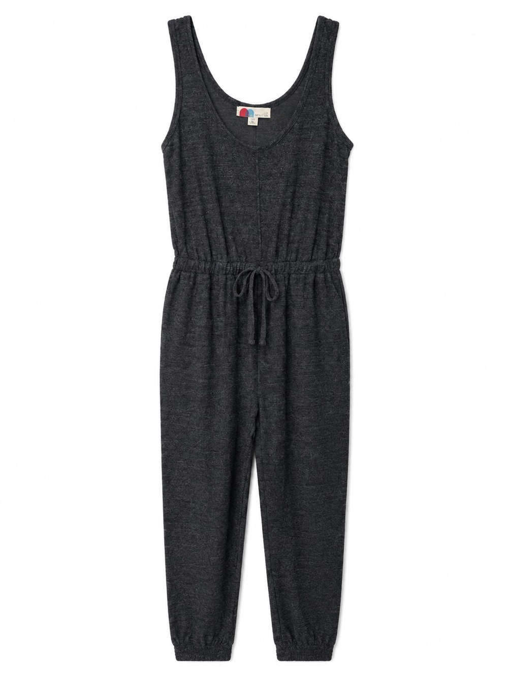 Free People Charcoal Tank Knit Jumpsuit